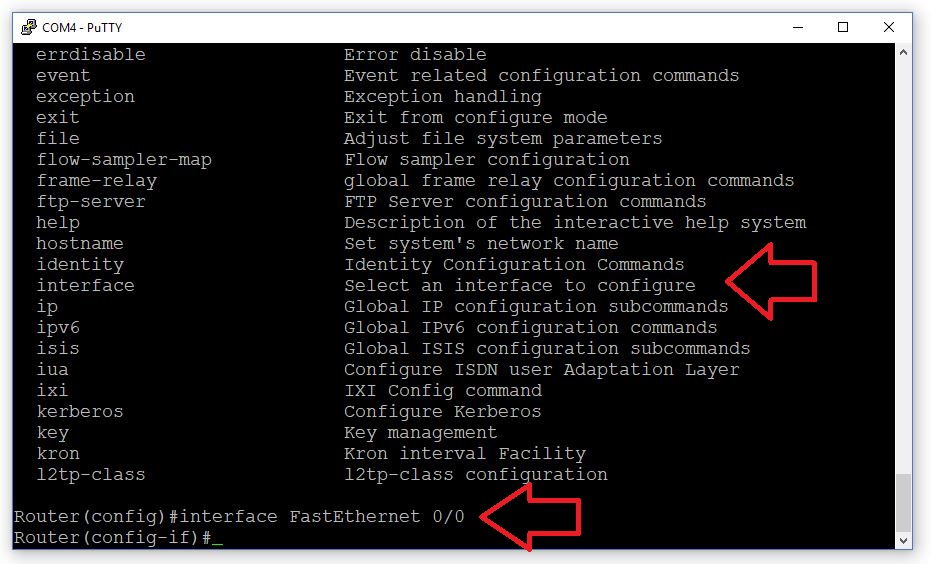 Cisco interface configuration mode